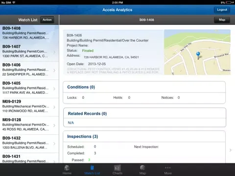 Screenshot di Accela Analytics iPad 