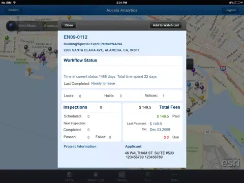 Screenshot di Accela Analytics iPad 