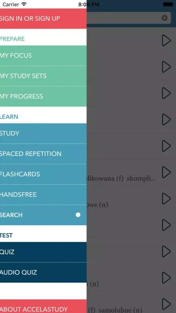 Romanian | Polish AccelaStudy® سکرین شاٹس