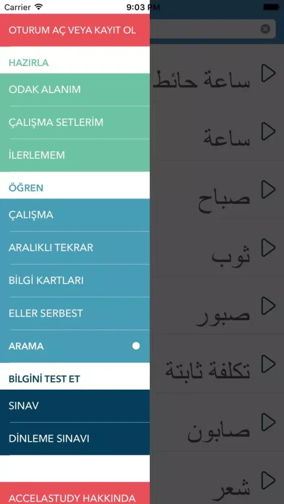 Capturas de tela do Turkish | Arabic AccelaStudy®