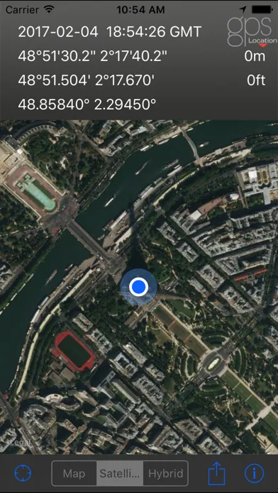 ภาพหน้าจอของ GPS Location