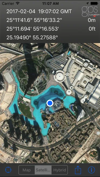 ภาพหน้าจอของ GPS Location