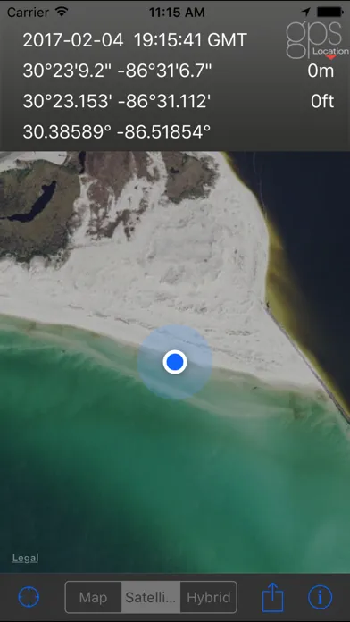 ภาพหน้าจอของ GPS Location