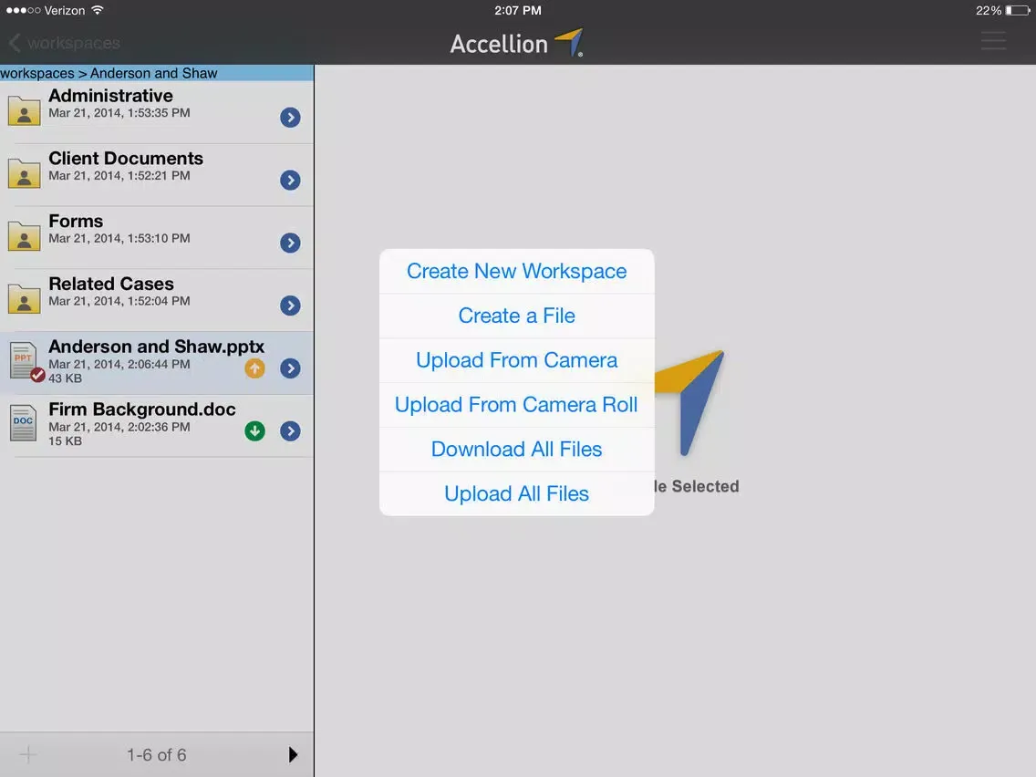 صور Accellion Mobile App for Good Technology iPad