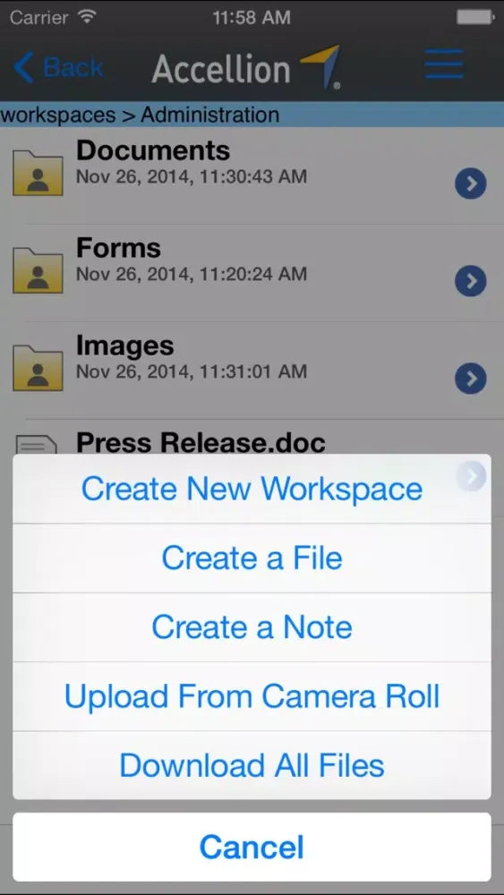صور Accellion Mobile App for Good Technology