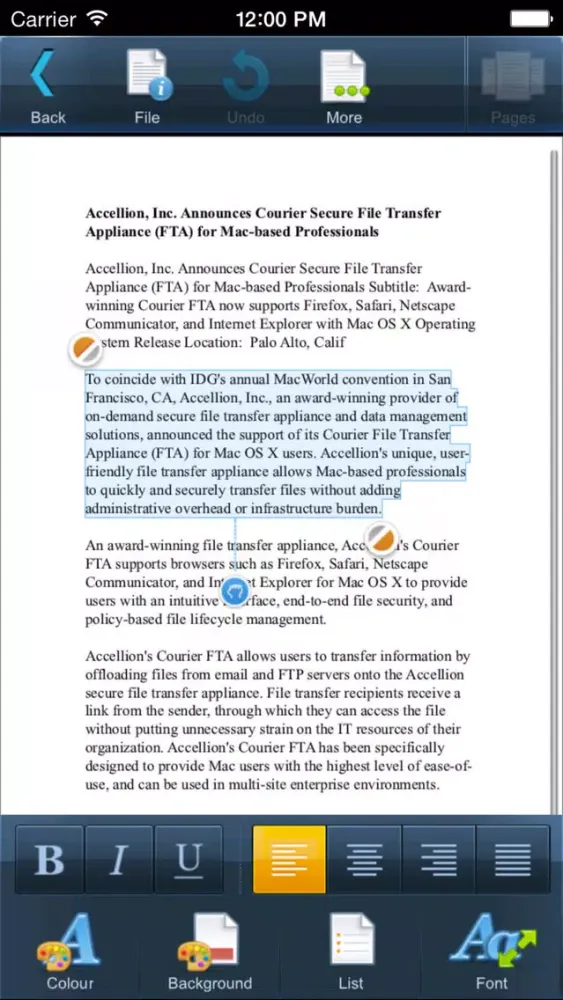 صور Accellion Mobile App for Good Technology