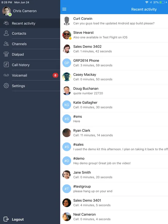 Ảnh chụp màn hình của Accent Connect iPad 