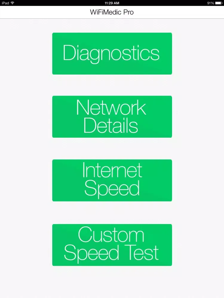 Capturas de tela do WiFiMedic Pro iPad 