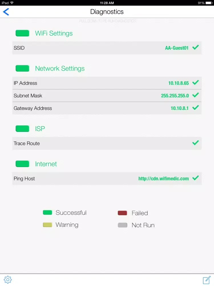 Capturas de tela do WiFiMedic Pro iPad 