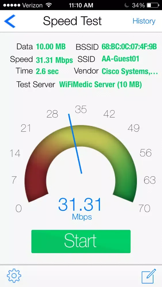 Capturas de tela do WiFiMedic Pro