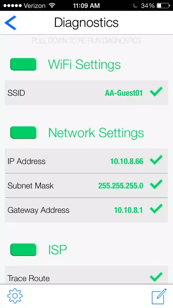 Capturas de tela do WiFiMedic Pro