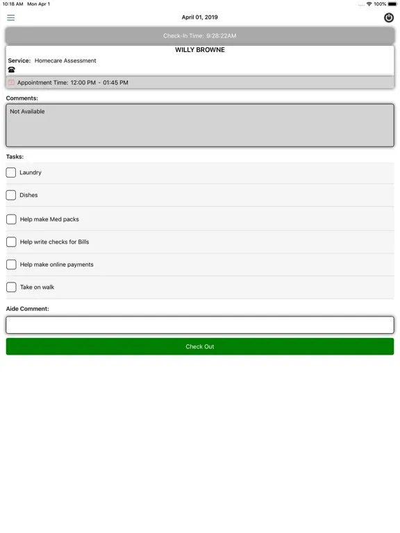 ServTracker Mobile Home Care iPad 應用截圖