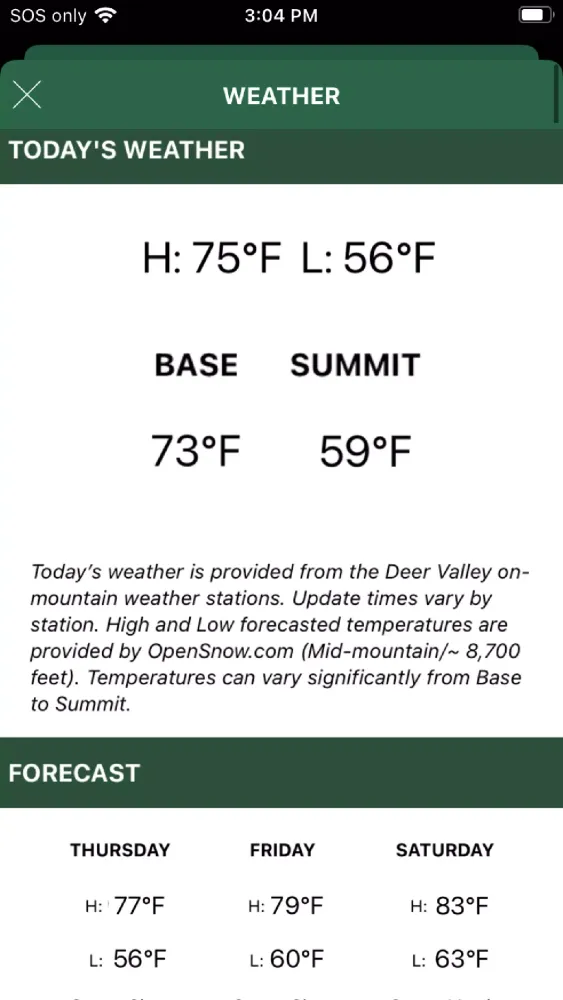 Capturas de tela do Deer Valley Resort
