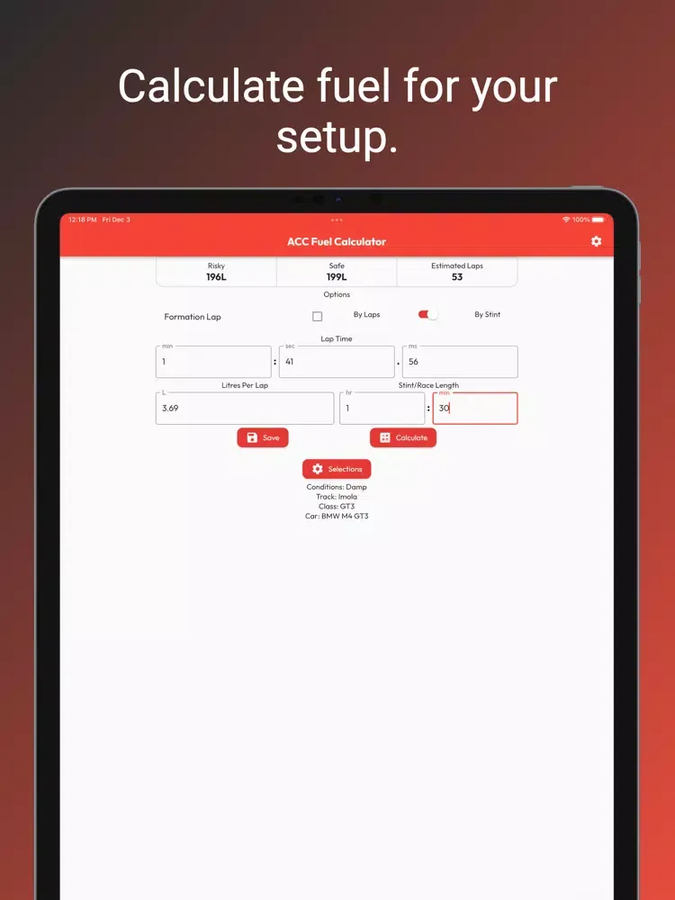 ACC Fuel Calculator iPad 應用截圖