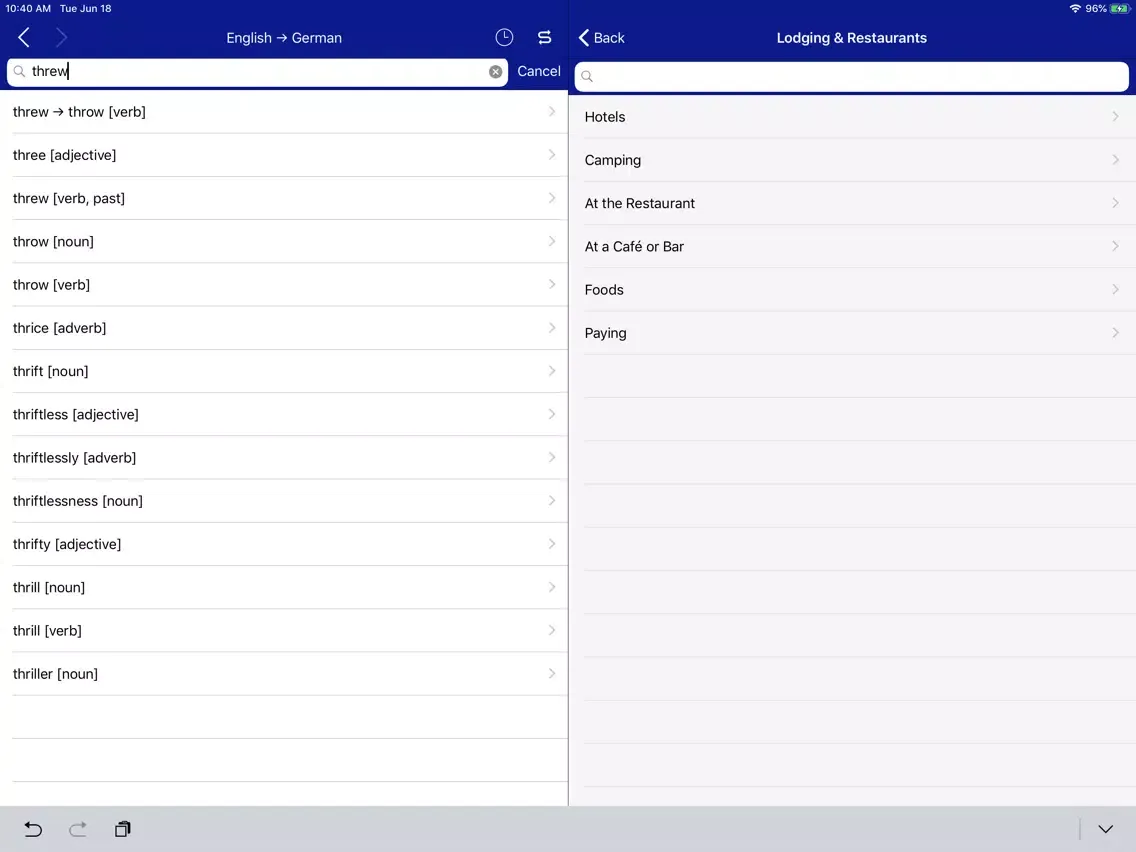 Accio German-English iPad  স্ক্রিনশট