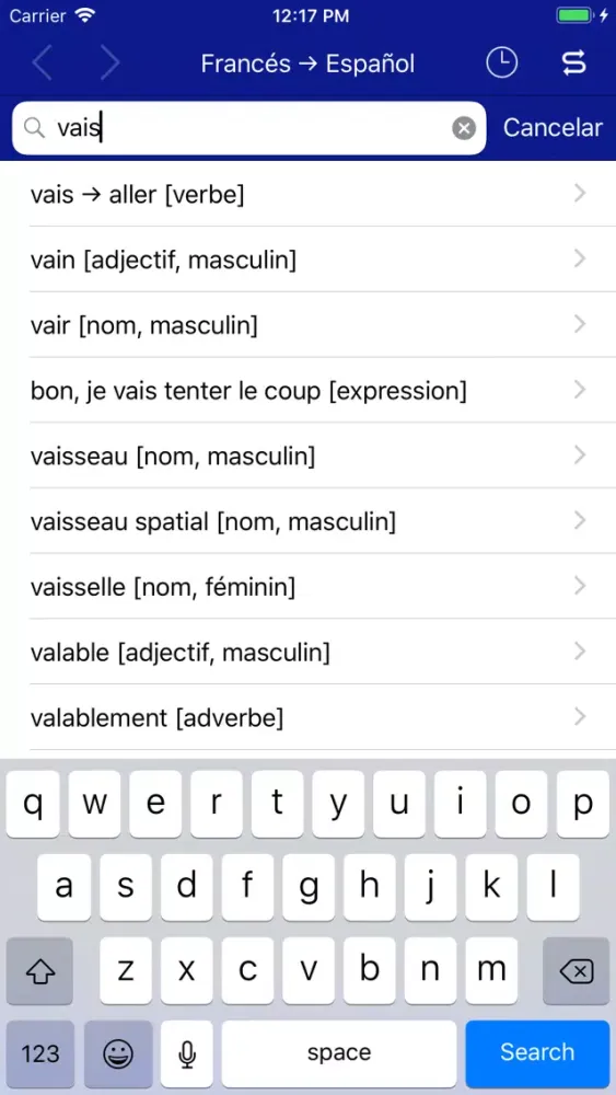 Capturas de tela do Accio French-Spanish