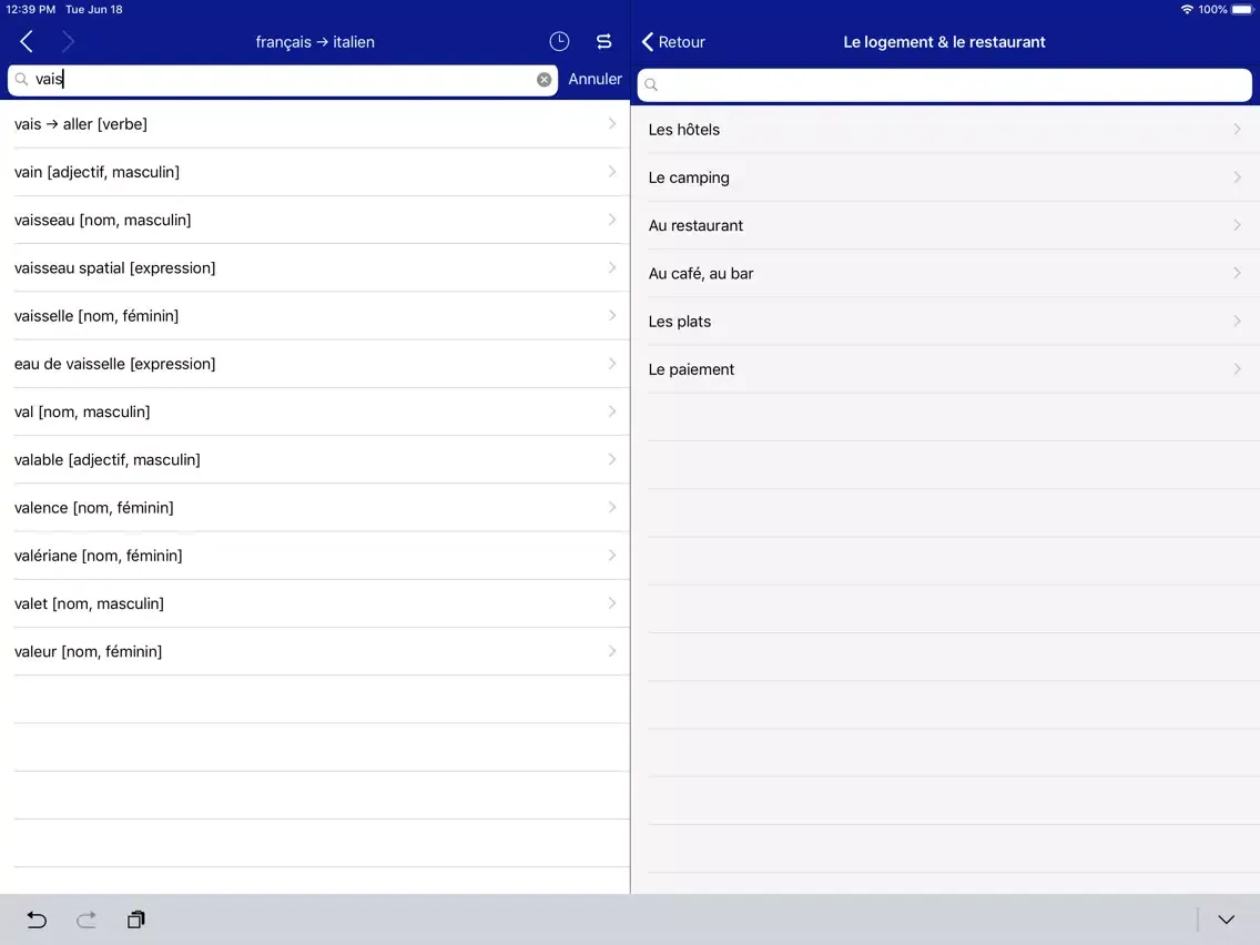 Accio French-Italian iPad  স্ক্রিনশট