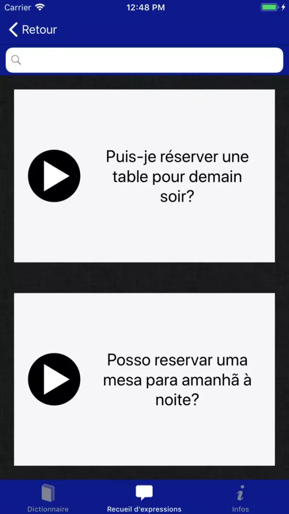 Ảnh chụp màn hình của Accio French-Portuguese