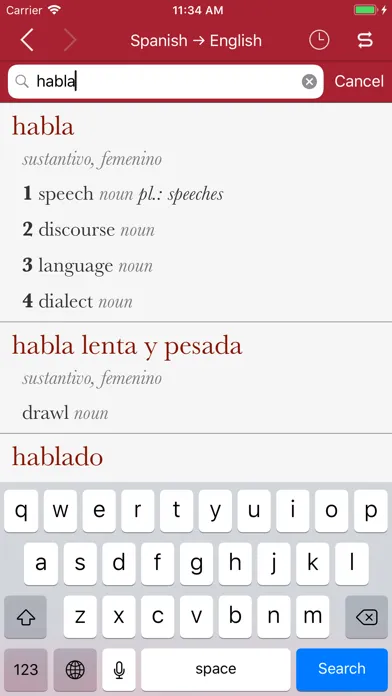 Capturas de tela do Accio: Spanish-English