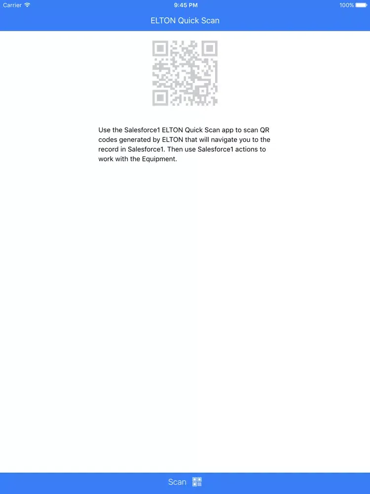 Ảnh chụp màn hình của ELTON Quick Scan iPad 