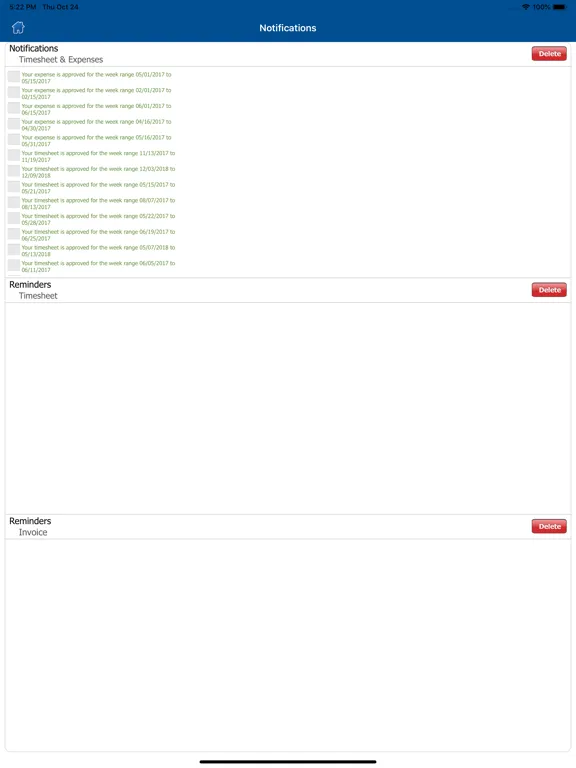 Capturas de tela do AccountSight Time and Expense iPad 