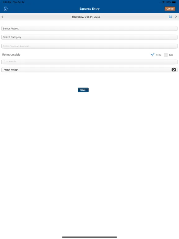 Capturas de tela do AccountSight Time and Expense iPad 