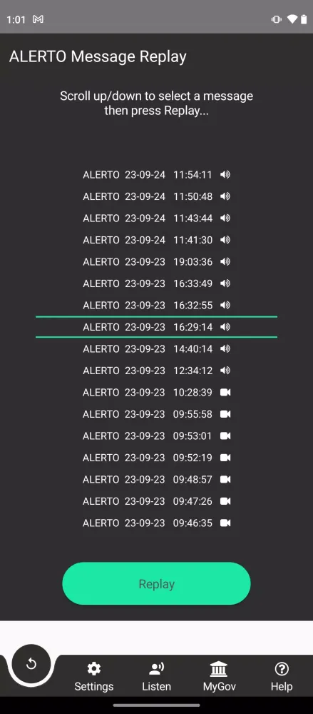 Zrzuty ekranu ALERTO Receiver