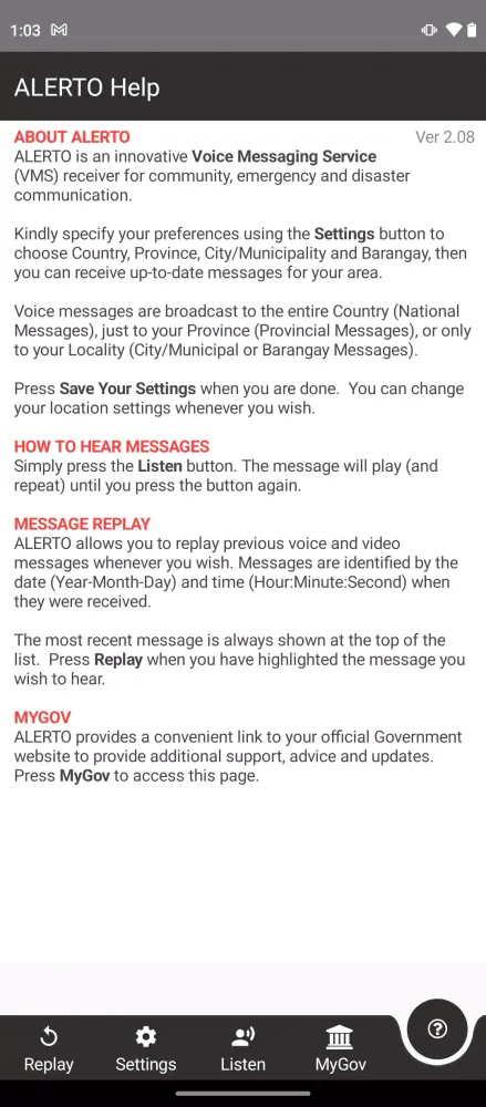 Zrzuty ekranu ALERTO Receiver