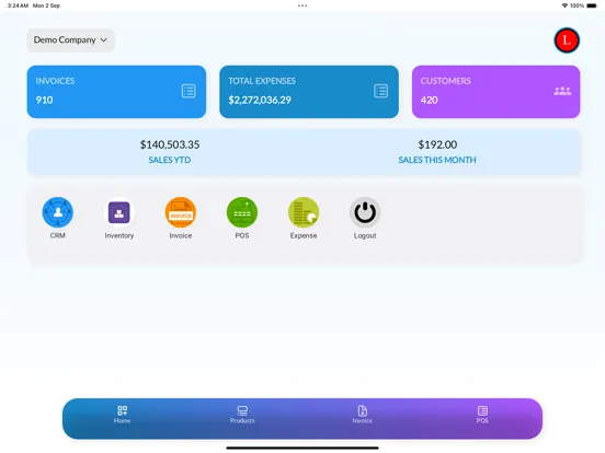 Accurants Business Management iPad  Screenshots