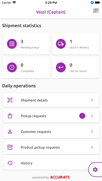 Capturas de tela do Wasl Delivery Captain