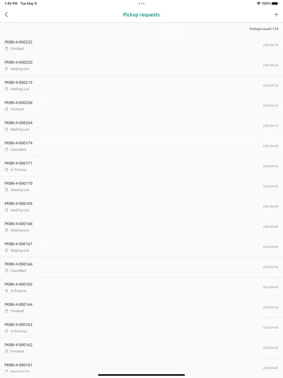 Tangkapan layar Q Express (Business) iPad 