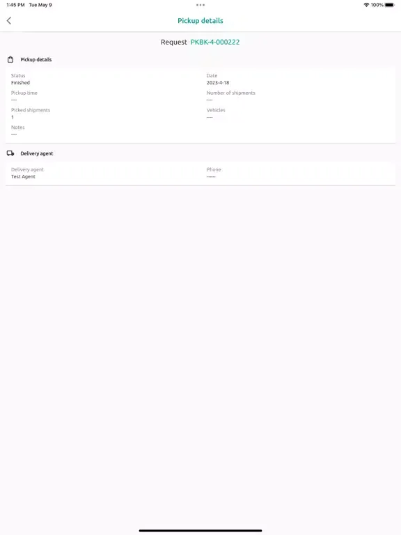 Tangkapan layar Q Express (Business) iPad 