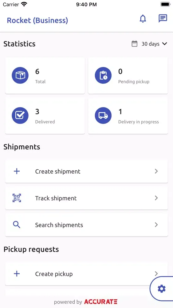 Capturas de pantalla de Rocket Shipping Business