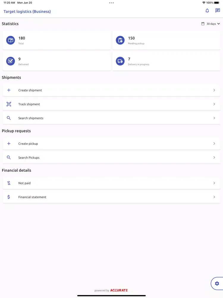 Target Logistics Business iPad  スクリーンショット