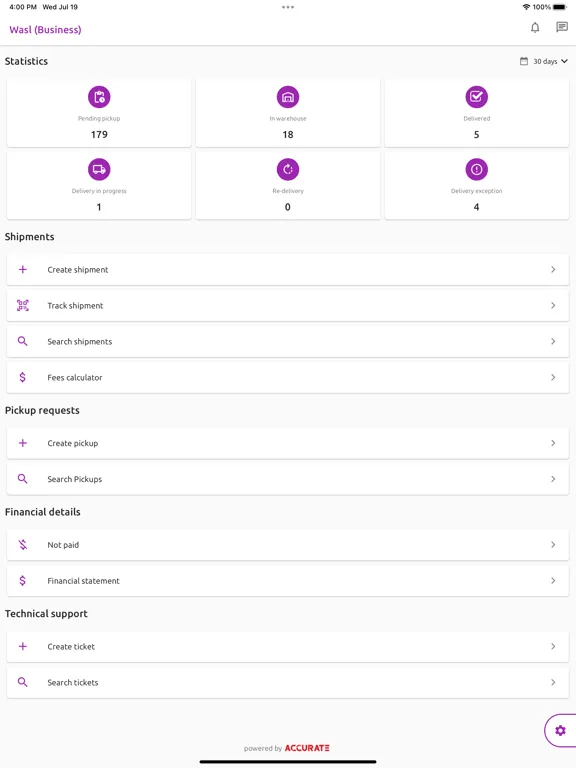 Capturas de pantalla de Wasl Delivery Business iPad 