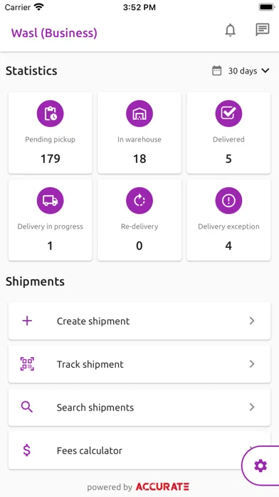 Capturas de pantalla de Wasl Delivery Business