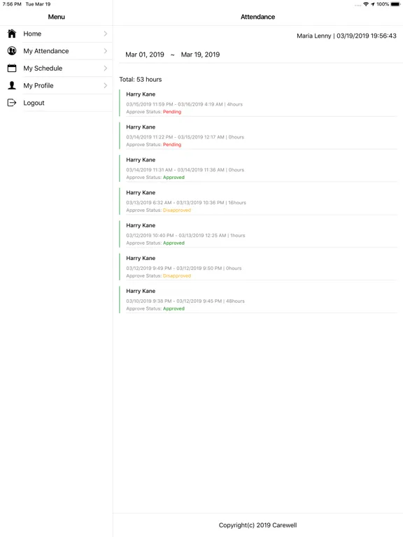 Capturas de tela do Carewell iPad 