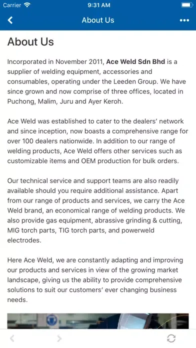 ACE Weld Sdn Bhd Ekran Görüntüleri