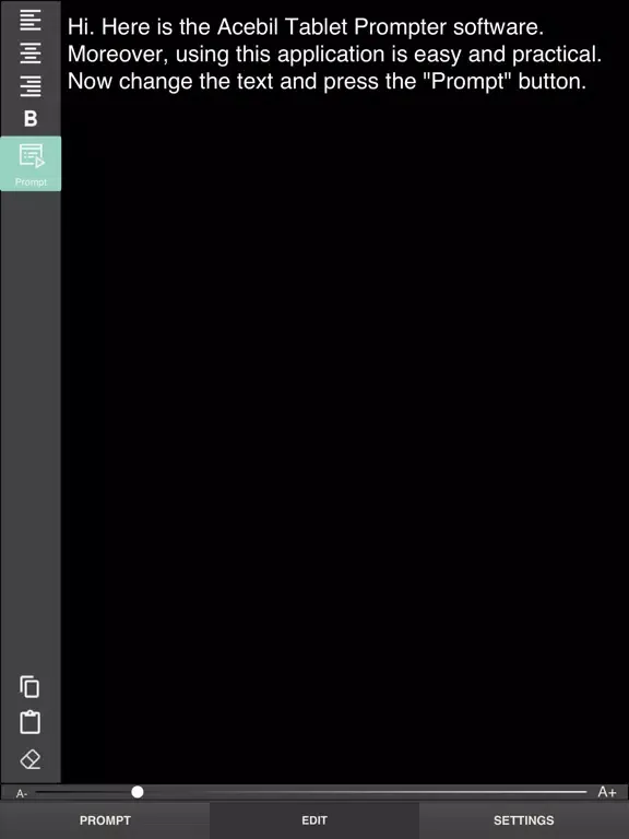 Acebil Tablet Prompter iPad  Screenshots