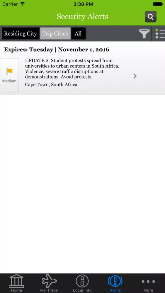 Скриншоты Chubb Travel App
