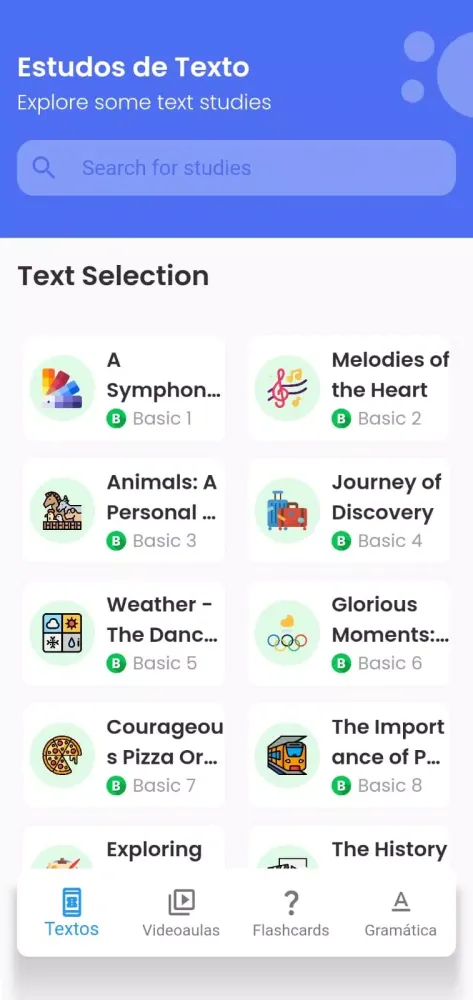 Capturas de tela do Acelerador de Vocabulário Pro