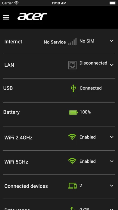 Acer Connect M5 Screenshots