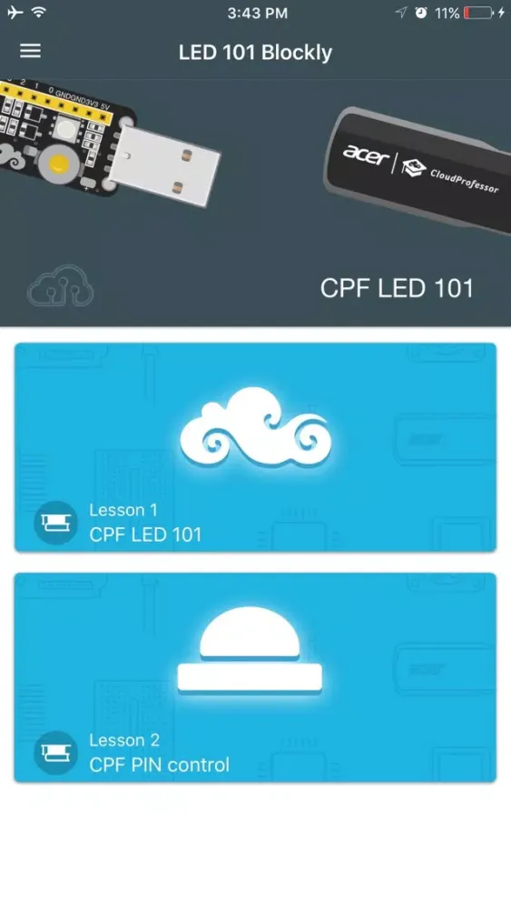 CPF LED101 Blockly স্ক্রিনশট
