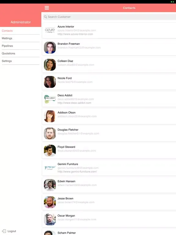 ASPL CRM (Odoo V13) iPad  스크린샷