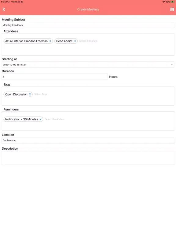 ASPL CRM (Odoo V13) iPad  스크린샷