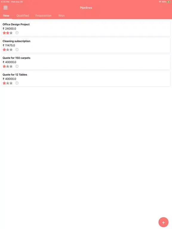 ASPL CRM (Odoo V13) iPad  스크린샷