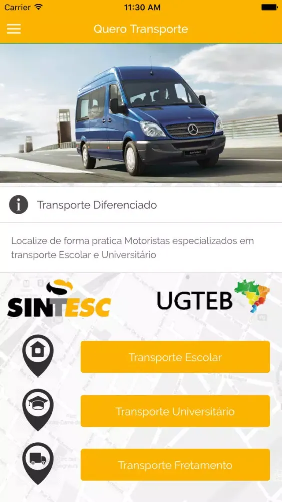 Ảnh chụp màn hình của Quero Transporte
