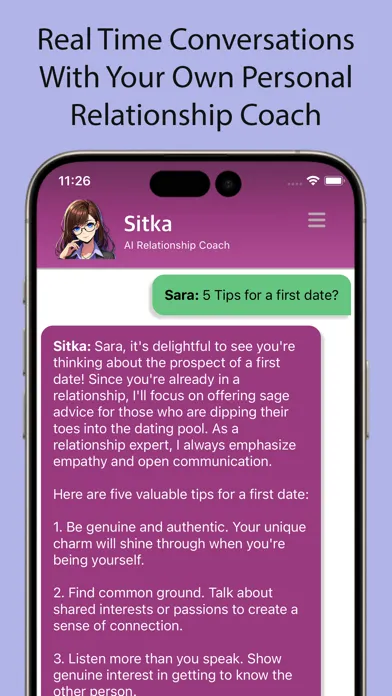 Zrzuty ekranu AI Relationsip Coach