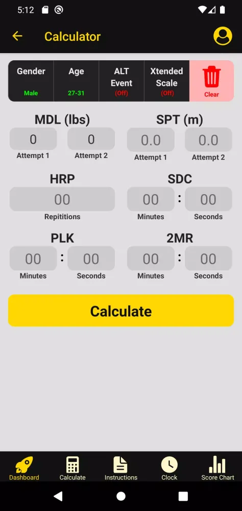 Tangkapan layar The ACFT App