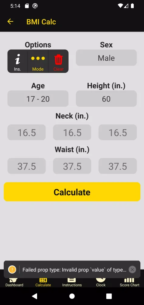 Tangkapan layar The ACFT App